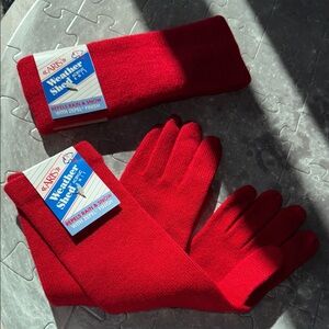 Aris Weather Shed Acrylic Knit Gloves And Headband Set